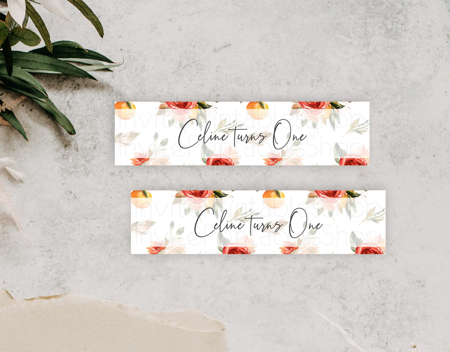 Citrus Water Label Template Lemon Orange Party Decor Citrus Floral Garden Theme Birthday Baptism Baby Shower Wedding Bridal Shower D10540