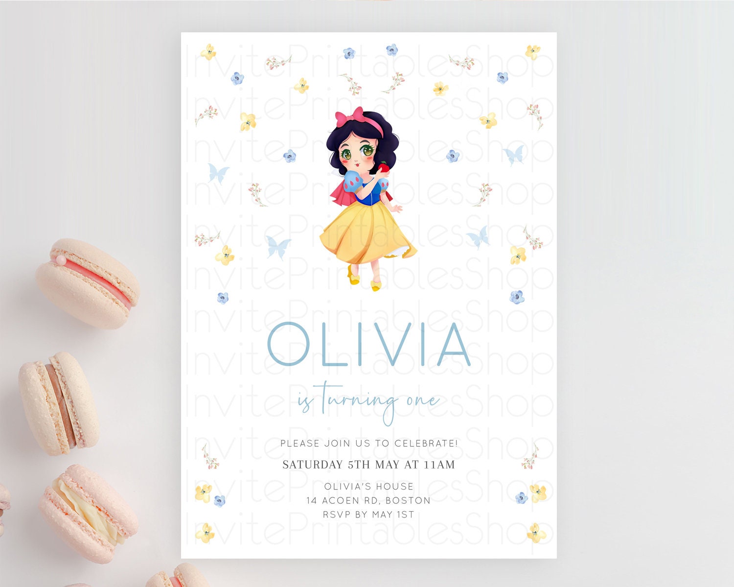 Editable Princess Birthday Invitation Castle Invitation Royal Birthday Fairy