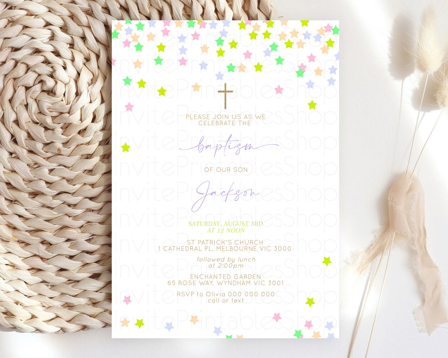 Baptism Invitation Christening Invitation Holy Communion Invite