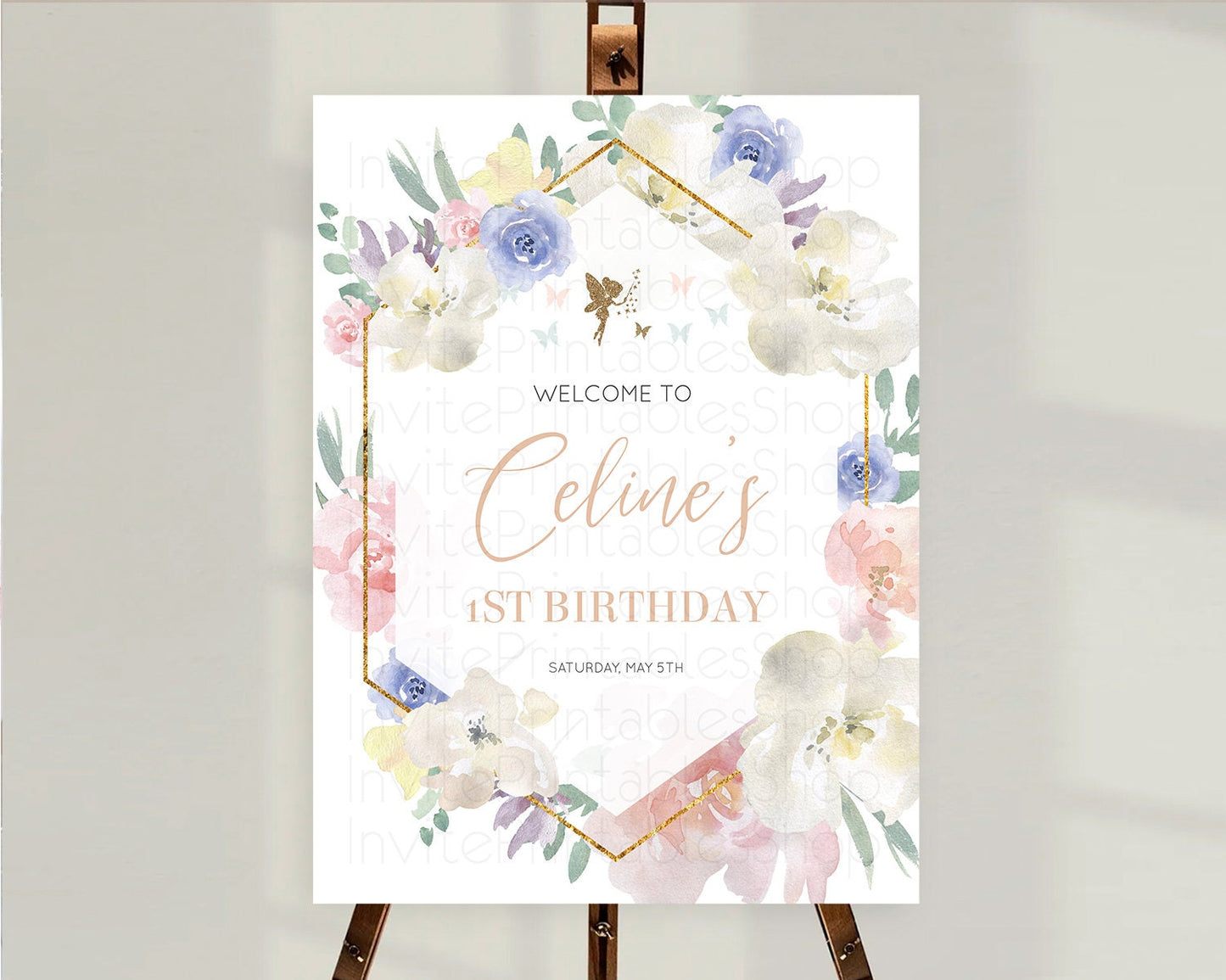 Fairy Welcome Sign Fairy Welcome Board Enchanted Garden Pastel Floral Butterfly Decor Secret Garden First Birthday Welcome Sign D10829