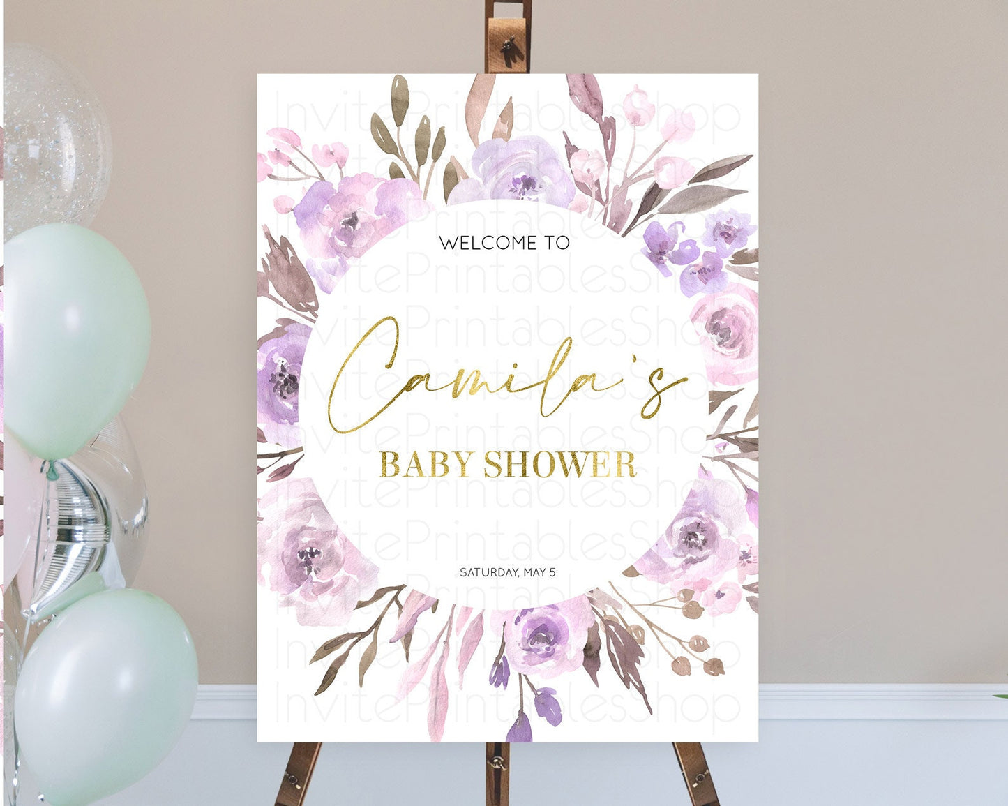 Secret Garden Baby Shower Welcome Sign Wildflower Welcome Board Pastel Flower Garden Welcome Poster Boho Wildflower Welcome Sign D10201