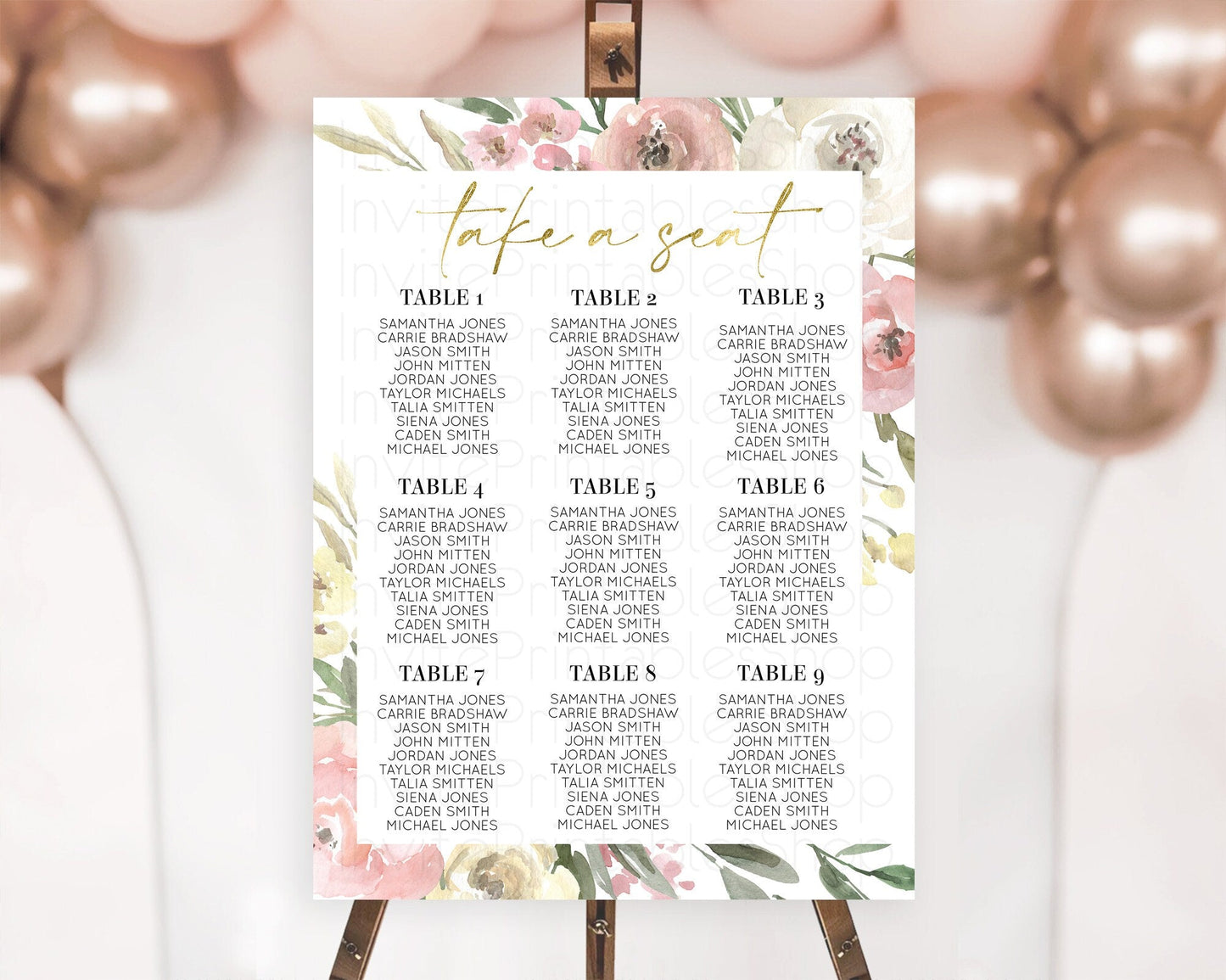 Secret Garden Seating Chart Wildflower Seating Chart Pastel Flowers Seating Chart Enchanted Garden Boho Floral Take A Seat Decor D10202