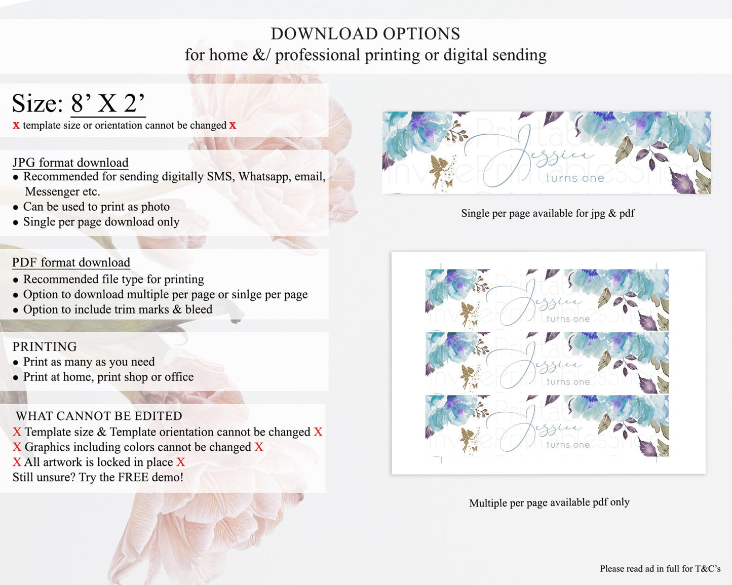 Fairy Water Label Enchanted Garden Pastel Floral Butterfly Party Decor Secret Garden Birthday Baptism Baby Shower Bridal Shower D10728