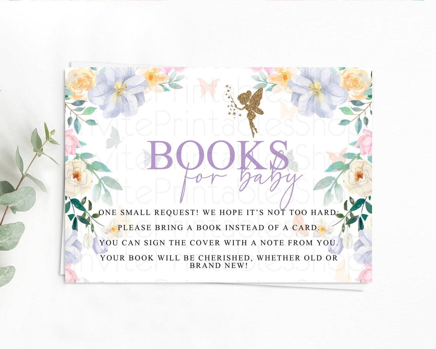 Fairy Books For Baby Card Fairy Book Insert Enchanted Garden Fairy Book Card Pastel Floral Butterfly Cards Secret Garden Book Poem D10474