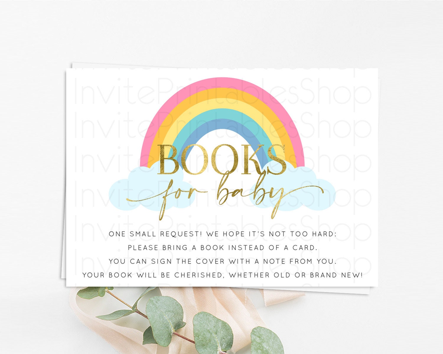 Editable Pastel Rainbow Books For Baby Card Boho Rainbow Book Insert Boho Ra
