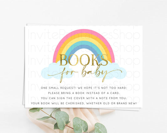 Editable Pastel Rainbow Books For Baby Card Boho Rainbow Book Insert Boho Ra