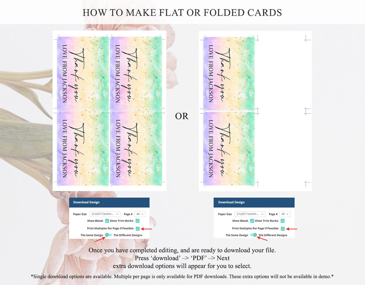 Pastel Thank You Rainbow Thank You Card Colorful Pastel Birthday Thank You Card Confetti Watercolor Pastel Teacher Thank You Cards D10481