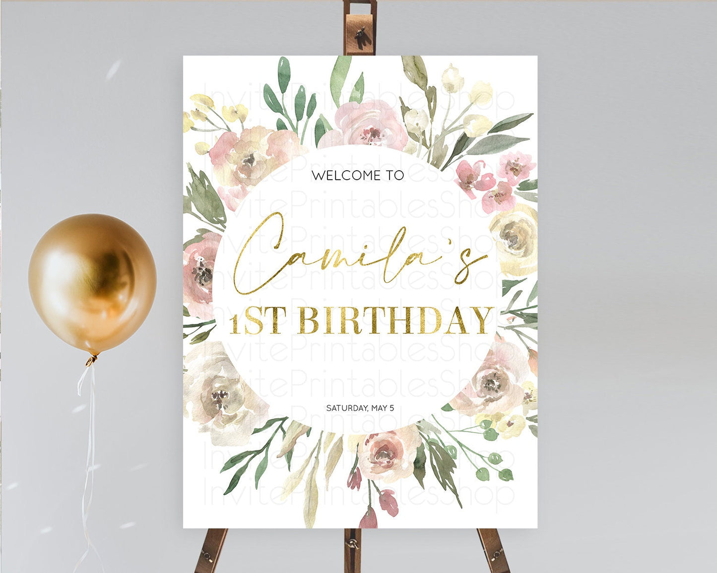 Secret Garden Welcome Sign Wildflower Welcome Board Pastel Flower Garden Welcome Poster Boho Wildflower First Birthday Welcome Sign D10202