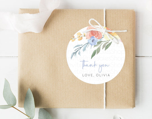 Editable Secret Garden Thank You Tags Wildflower Thank You Gift Tags Pastel