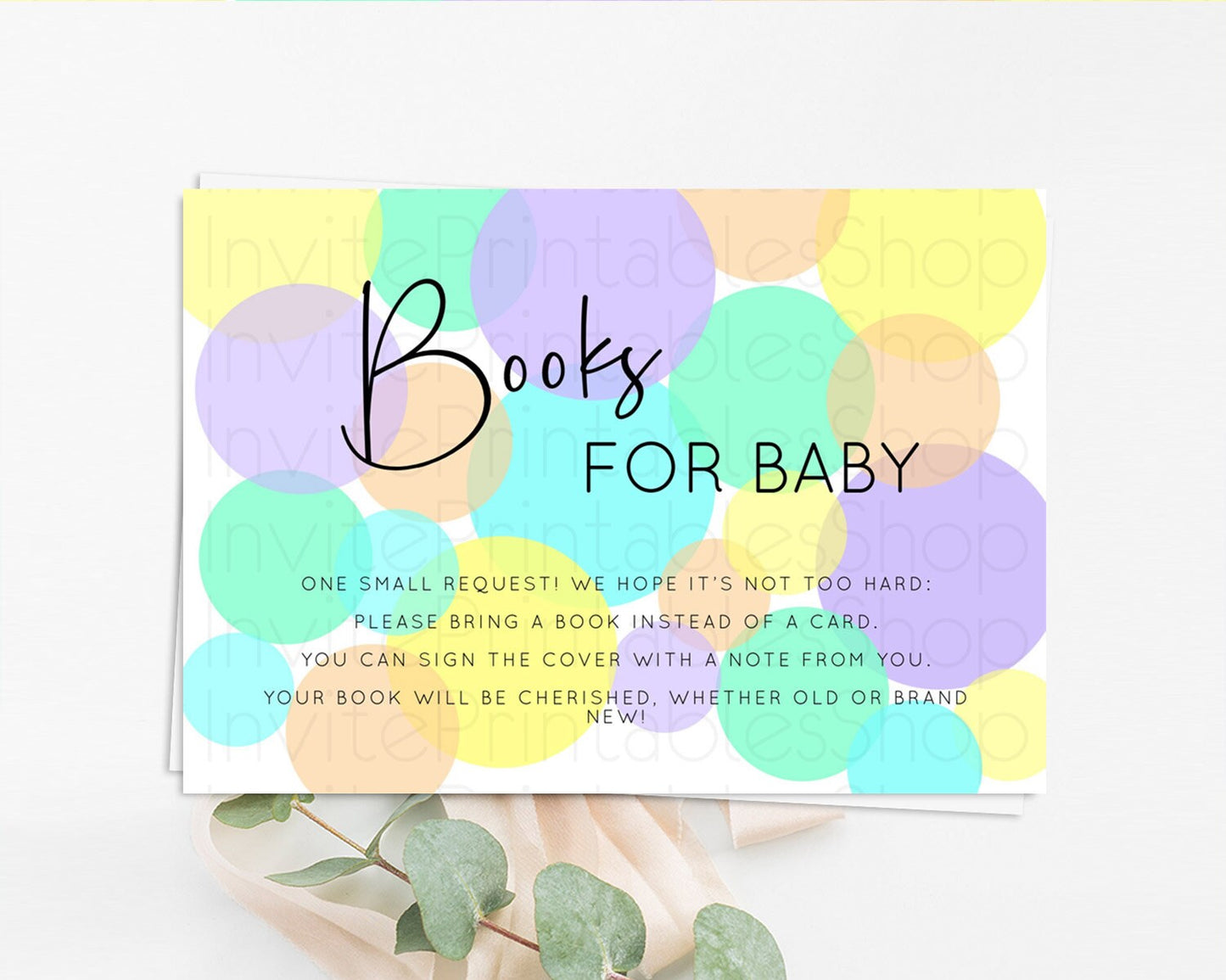 Rainbow Books For Baby Card Pastel Sprinkles Book Insert Pastel Rainbow Confetti Book Card Colorful Bubbles Pastel Book Poem Request D10412