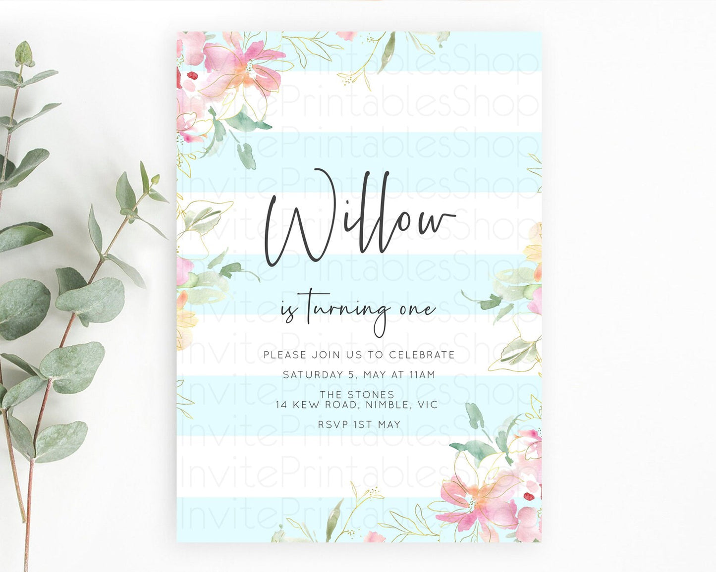 Editable Secret Garden Invitation Wildflower Birthday Invitation Pastel Flow