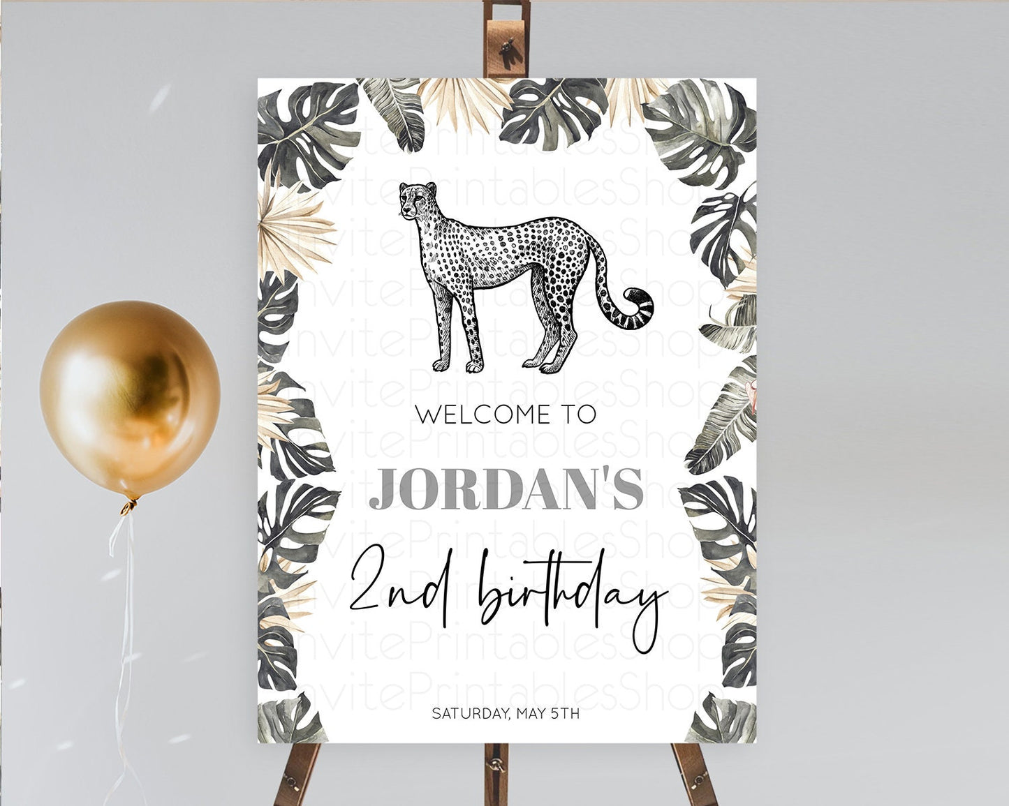 Cheetah Welcome Sign Cheetah Welcome Board Cheetah Party Welcome Poster Safari Adventure Decor Cheetah First Birthday Welcome Sign D10823