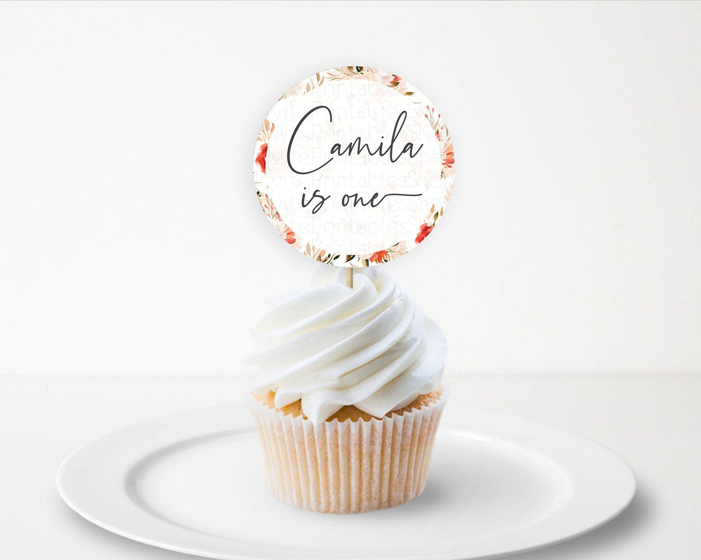 Secret Garden Cupcake Toppers Wildflower Cupcake Toppers Pastel Flowers Cupcake Toppers Enchanted Garden Boho Floral First Birthday D10540