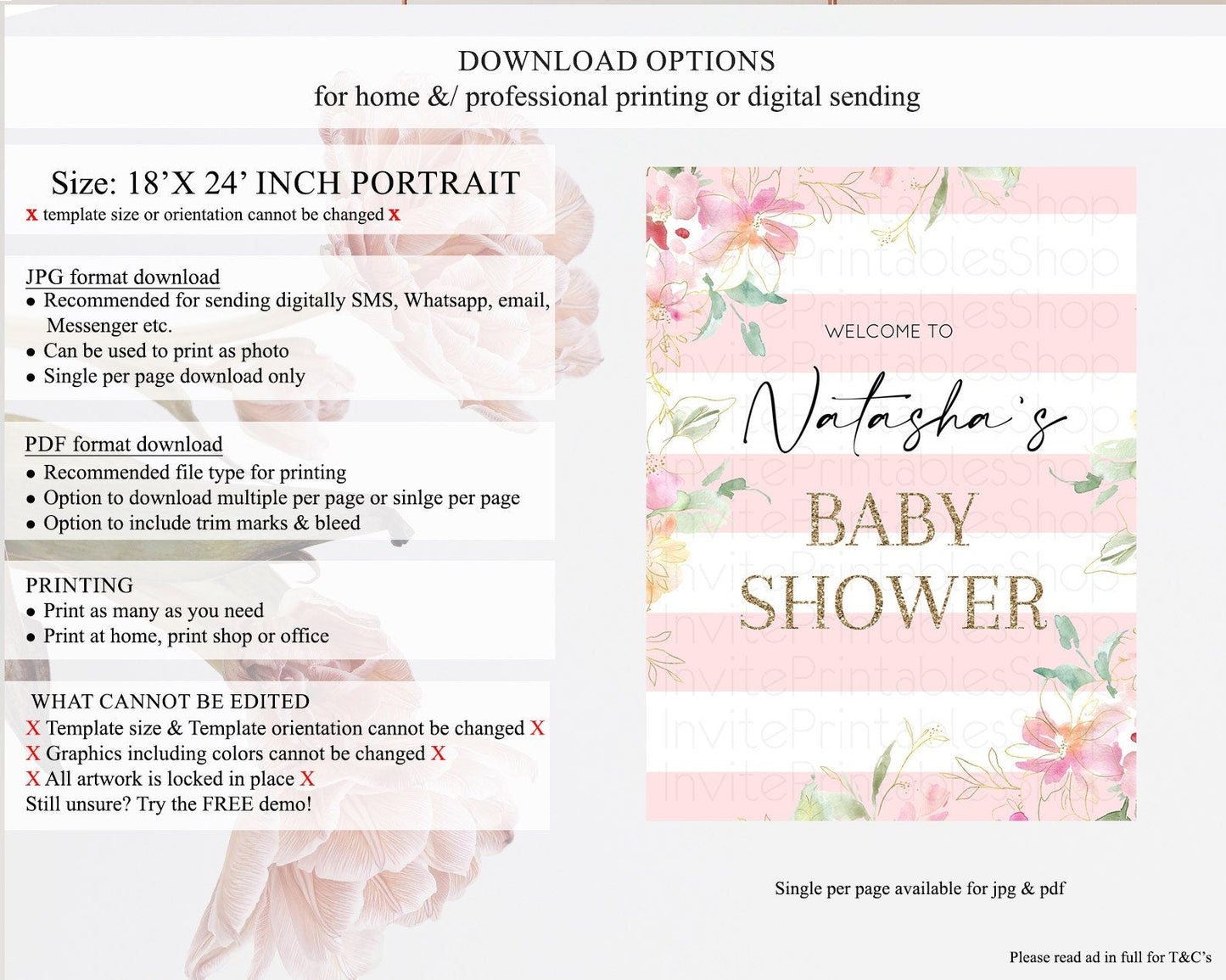 Secret Garden Baby Shower Welcome Sign Wildflower Welcome Board Pastel Flower Garden Welcome Poster Boho Wildflower Welcome Sign D10301