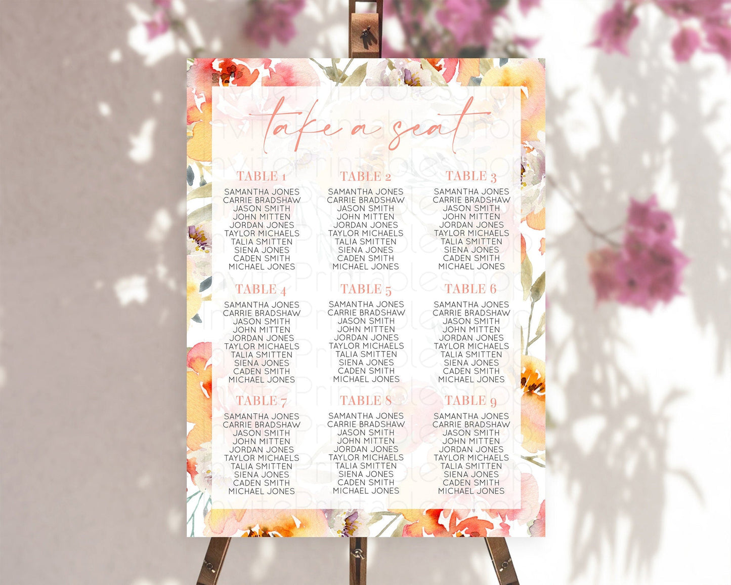Secret Garden Seating Chart Wildflower Seating Chart Pastel Flowers Seating Chart Enchanted Garden Boho Floral Take A Seat Decor D10280