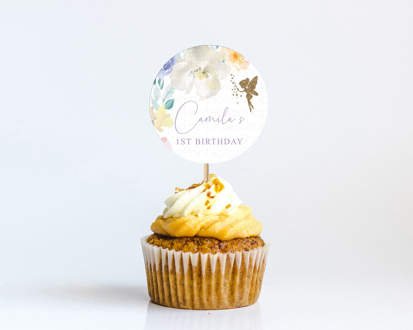 Editable Fairy Cupcake Toppers Pastel Fairy Cupcake Toppers Fairy Floral Gar