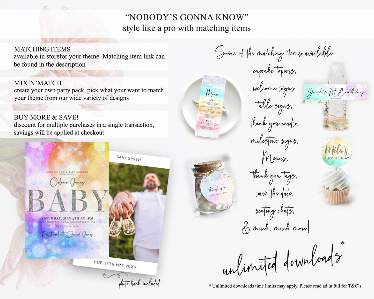 Rainbow Baby Shower Invitation Pastel Rainbow Baby Invitation Pastel Watercolor Invitation Colorful Ombre Sprinkle Shower D10690