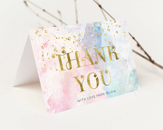Editable Pastel Thank You Rainbow Thank You Card Colorful Pastel Birthday Th