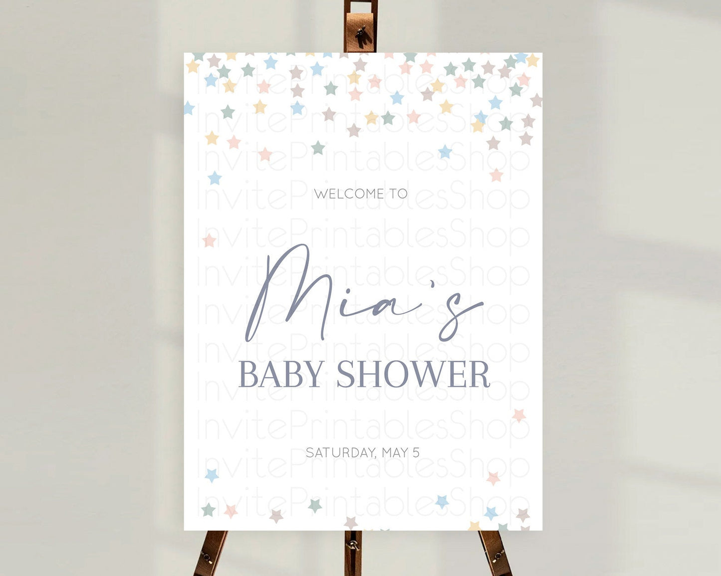 Star Baby Shower Welcome Board Pastel Stars Welcome Sign Shooting Star Rainbow Colorful Confetti Twinkle Little Star Welcome Sign D10795