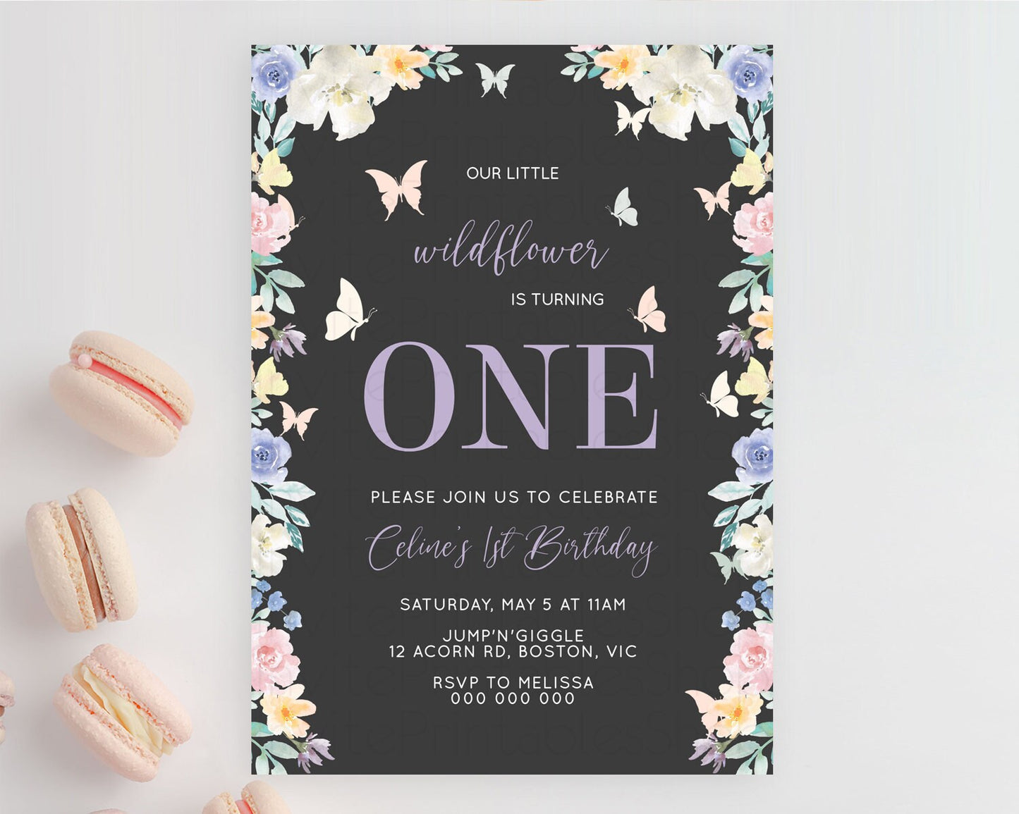 Editable Secret Garden Invitation Wildflower Birthday Invitation Pastel Flow