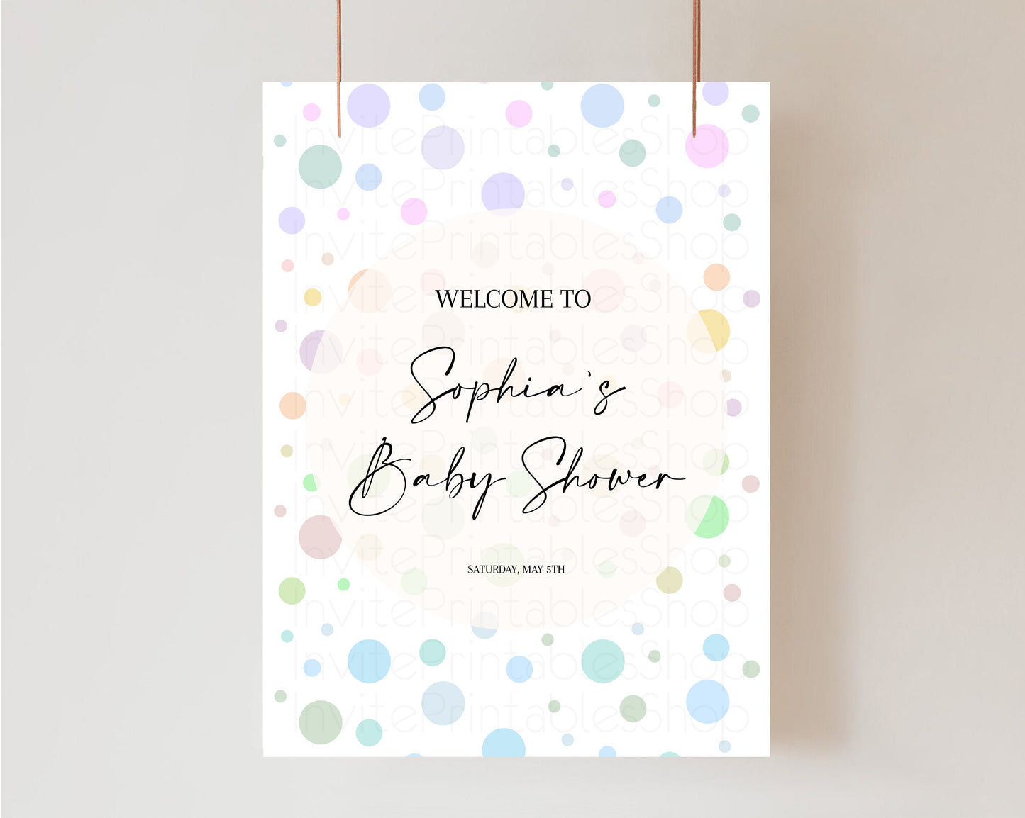 Pastel Welcome Sign Rainbow Baby Shower Board Colorful Sprinkles Baby Shower Board Confetti Welcome Board POP Welcome Baby Shower Poster 12