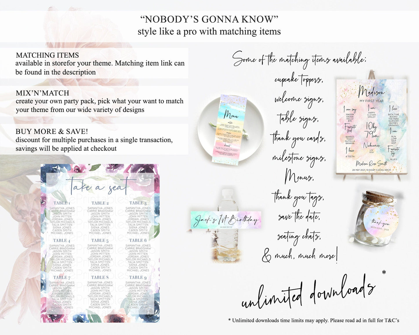 Secret Garden Seating Chart Wildflower Seating Chart Pastel Flowers Seating Chart Enchanted Garden Boho Floral Take A Seat Decor D10780