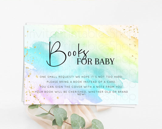 Editable Pastel Books For Baby Card Pastel Rainbow Book Insert Colorful Ombr