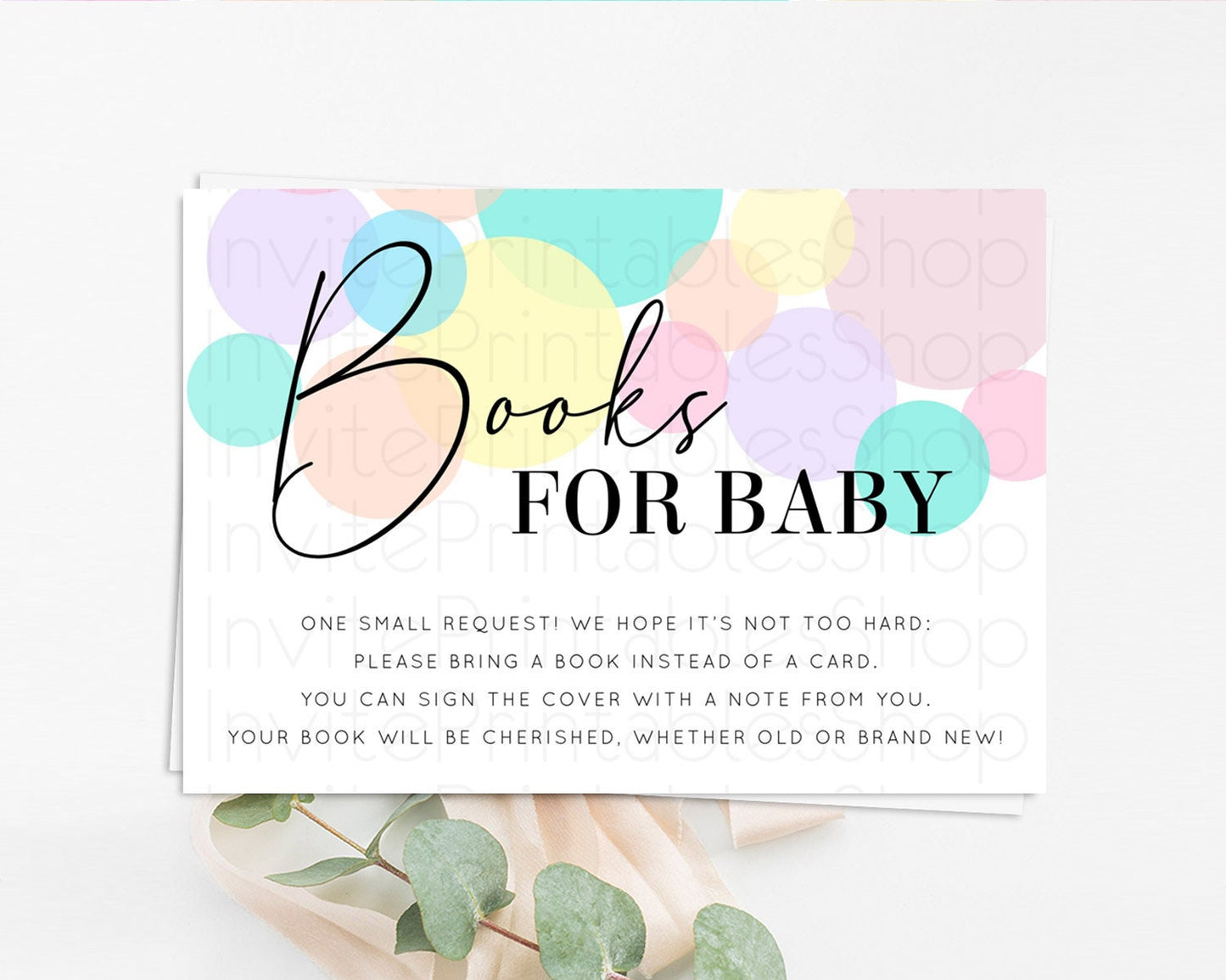 Rainbow Books For Baby Card Pastel Sprinkles Book Insert Pastel Rainbow Confetti Book Card Colorful Bubbles Pastel Book Poem Request D10784