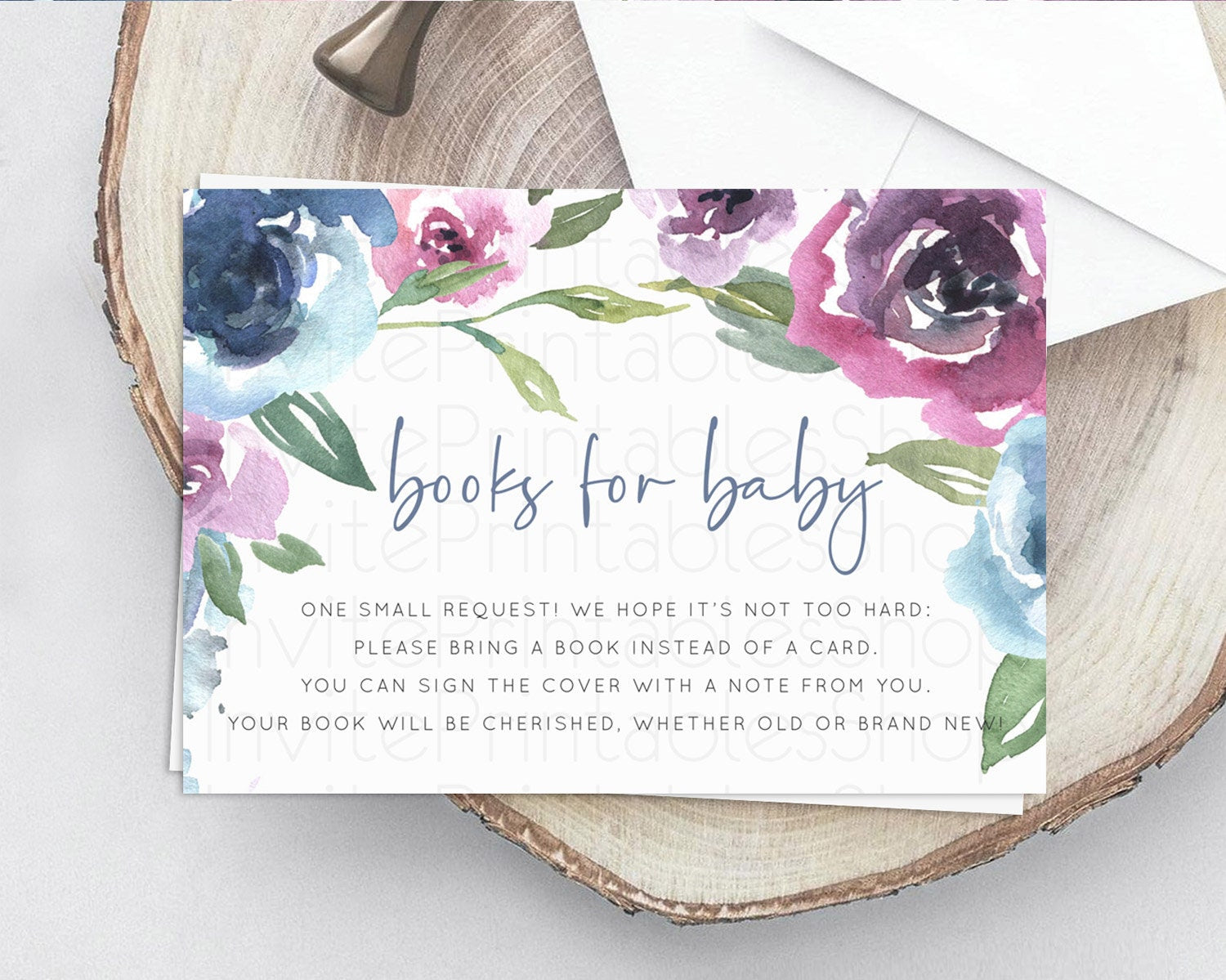 Editable Secret Garden Books For Baby Card Boho Wildflower Book Insert Paste