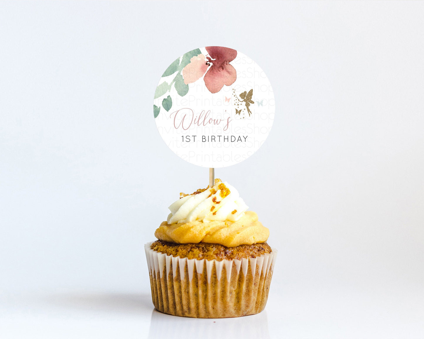 Editable Fairy Cupcake Toppers Pastel Fairy Cupcake Toppers Fairy Floral Gar