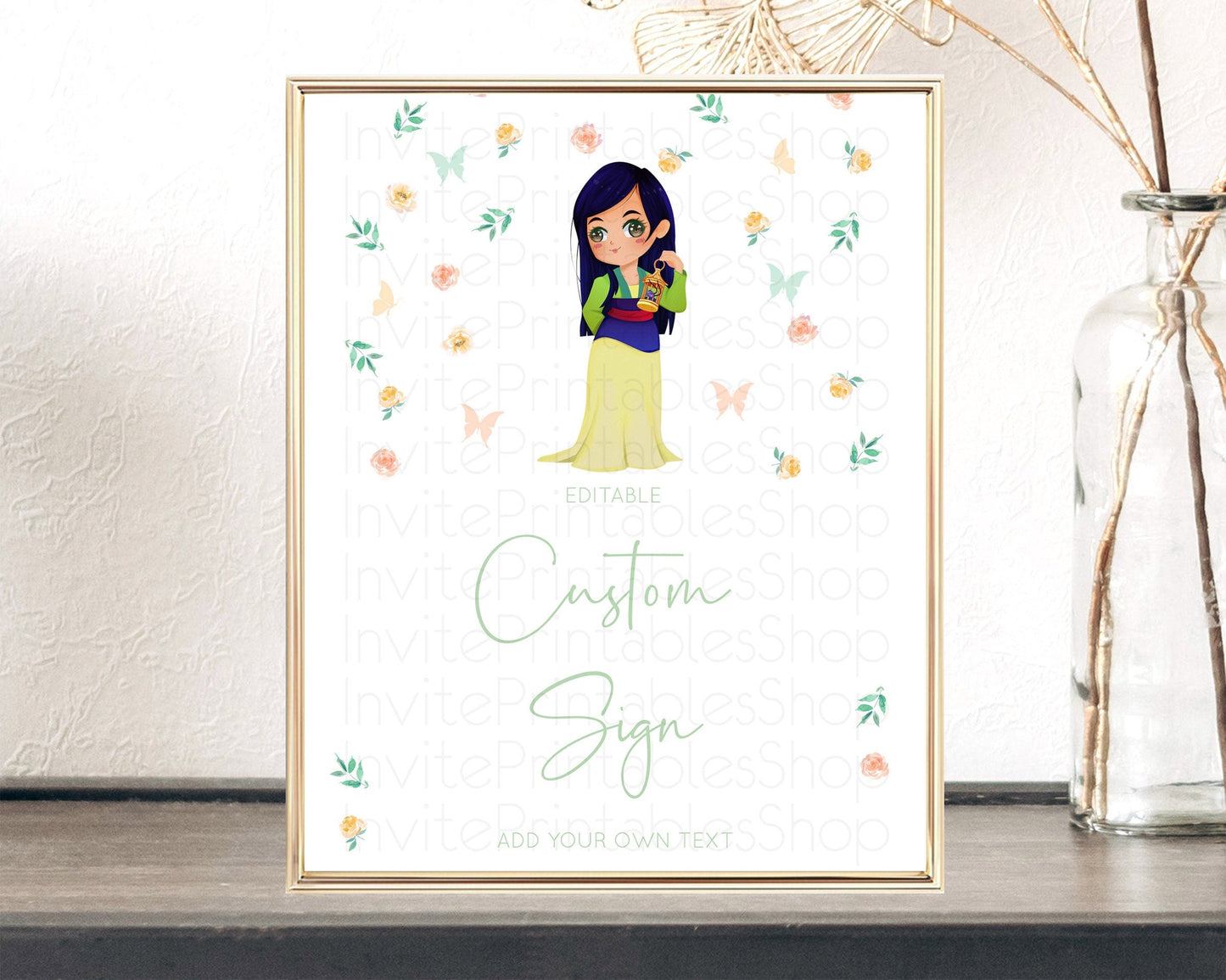 Princess Party Table Sign Decor Secret Garden Enchanted Castle Pastel Floral Royal Party For 1st Birthday Baptism Baby Shower D10357