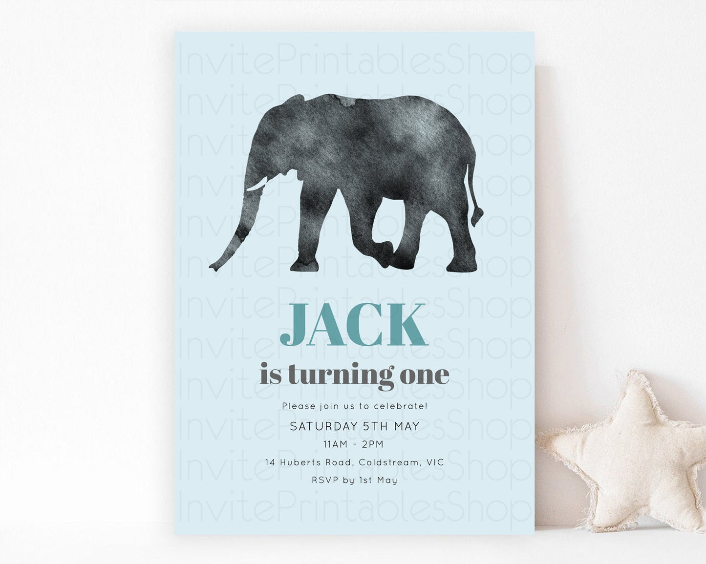 Elephant Birthday Invitation Elephant Invitation Elephant Birthday Safari Elephant Party TWO Wild ONE Jungle Adventure Zoo Birthday D10802