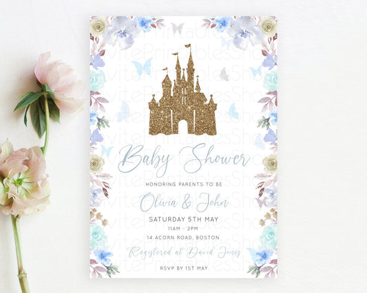 Editable Enchanted Castle Baby Shower Invitation, Whimsical, Secret Garden T