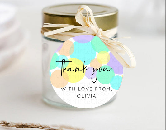 Rainbow Thank You Tags Pastel Thank You Gift Tags Pastel Rainbow Favor Tags Confetti Colorful Pastel Tags First Birthday Thank You D10412