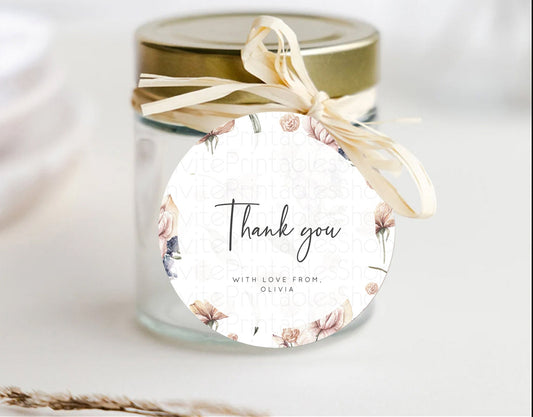 Editable Secret Garden Thank You Tags Wildflower Thank You Gift Tags Pastel