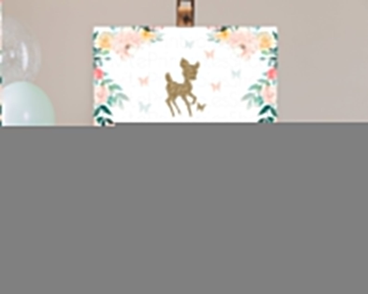 Fawn Baby Shower Welcome Sign Deer Welcome Board Floral Deer Welcome Poster Enchanted Forest Butterfly Pastel Floral Welcome Sign D10874