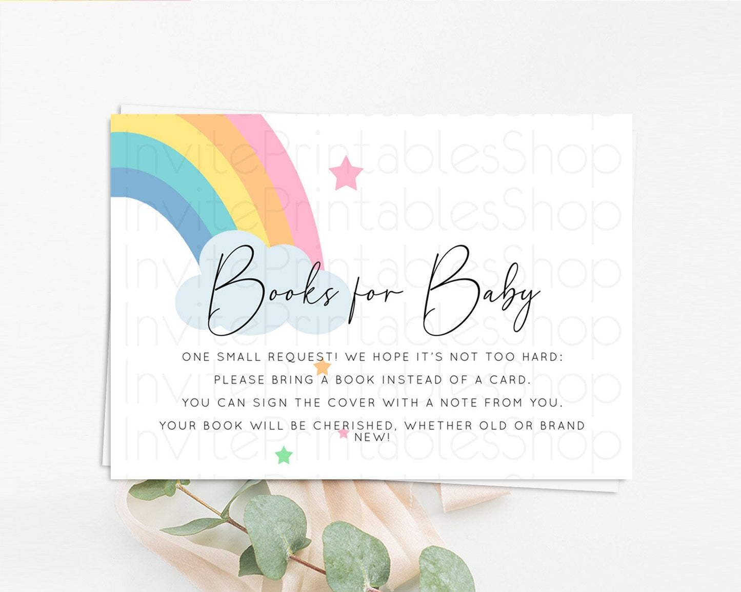 Pastel Rainbow Books For Baby Card Boho Rainbow Book Insert Boho Rainbow Book Card Pastel Watercolor Baby Shower Book Poem Request D11023