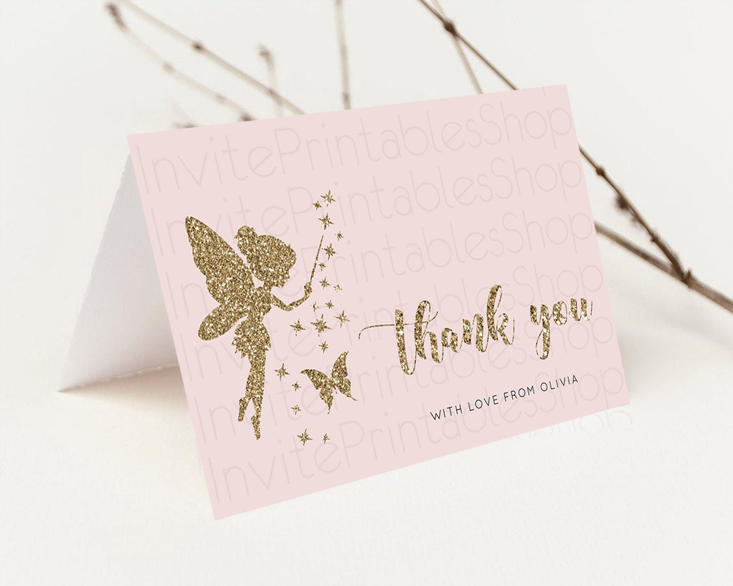 Fairy Thank You Fairy Thank You Card Enchanted Garden Pastel Butterfly Birthday Thank You Floral Secret Garden Teacher Thank You D10899