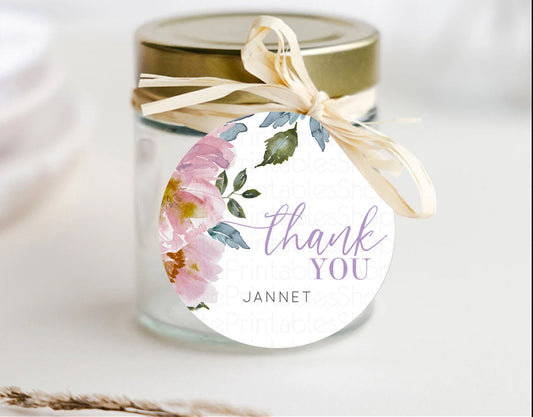 Editable Secret Garden Thank You Tags Wildflower Thank You Gift Tags Pastel