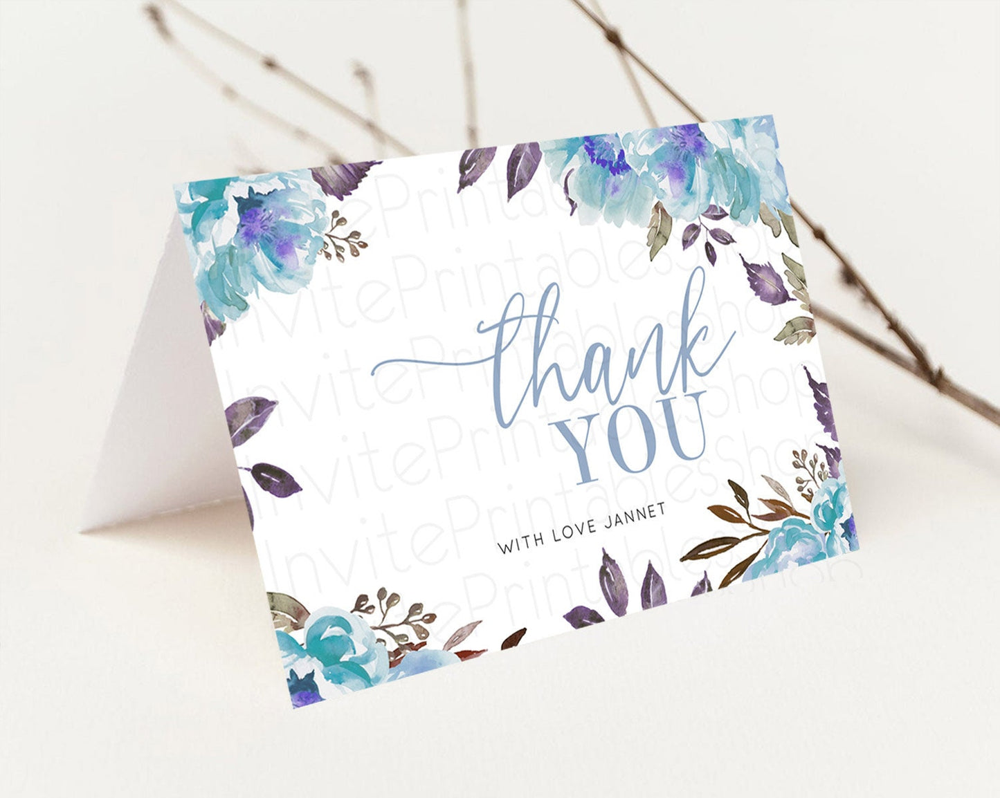 Secret Garden Thank You Wildflower Thank You Card Pastel Flower Garden Birthday Thank You Card Boho Floral Teacher Thank You Card D10730