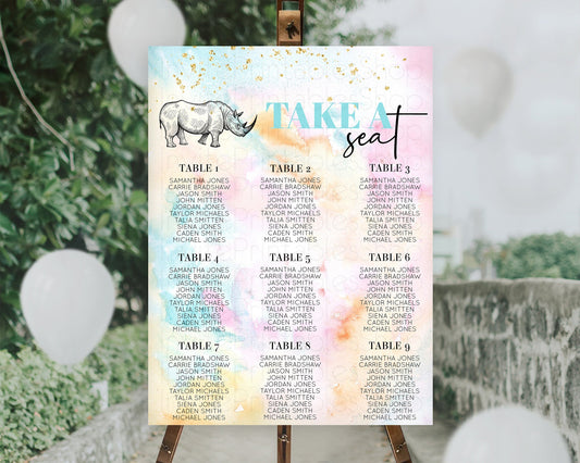 Editable Rhino Seating Chart Rhino Seating Sign Rhino Take A Seating Chart R