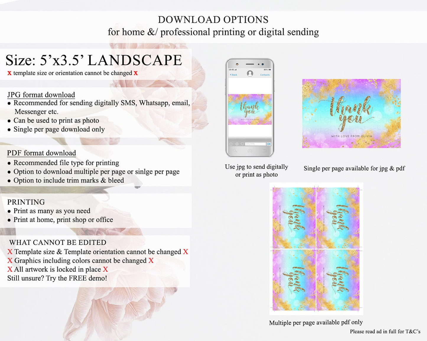 Pastel Thank You Rainbow Thank You Card Colorful Pastel Birthday Thank You Card Confetti Watercolor Pastel Teacher Thank You Cards D10564