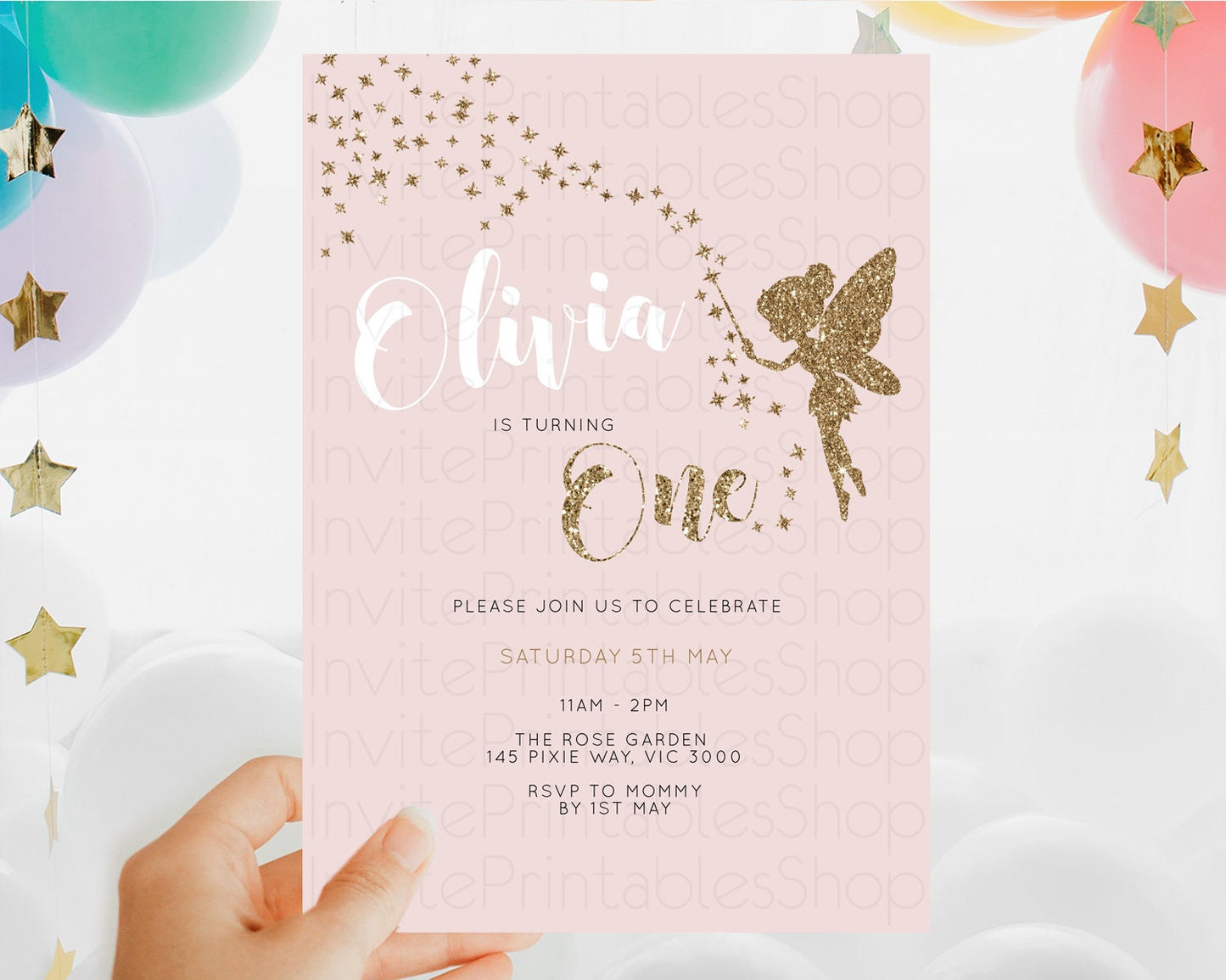 Fairy Birthday Invitation Fairy Invites Fairy Tea Party Fairy Garden Birthday Secret Garden Enchanted Garden Pastel Floral Butterfly D10899