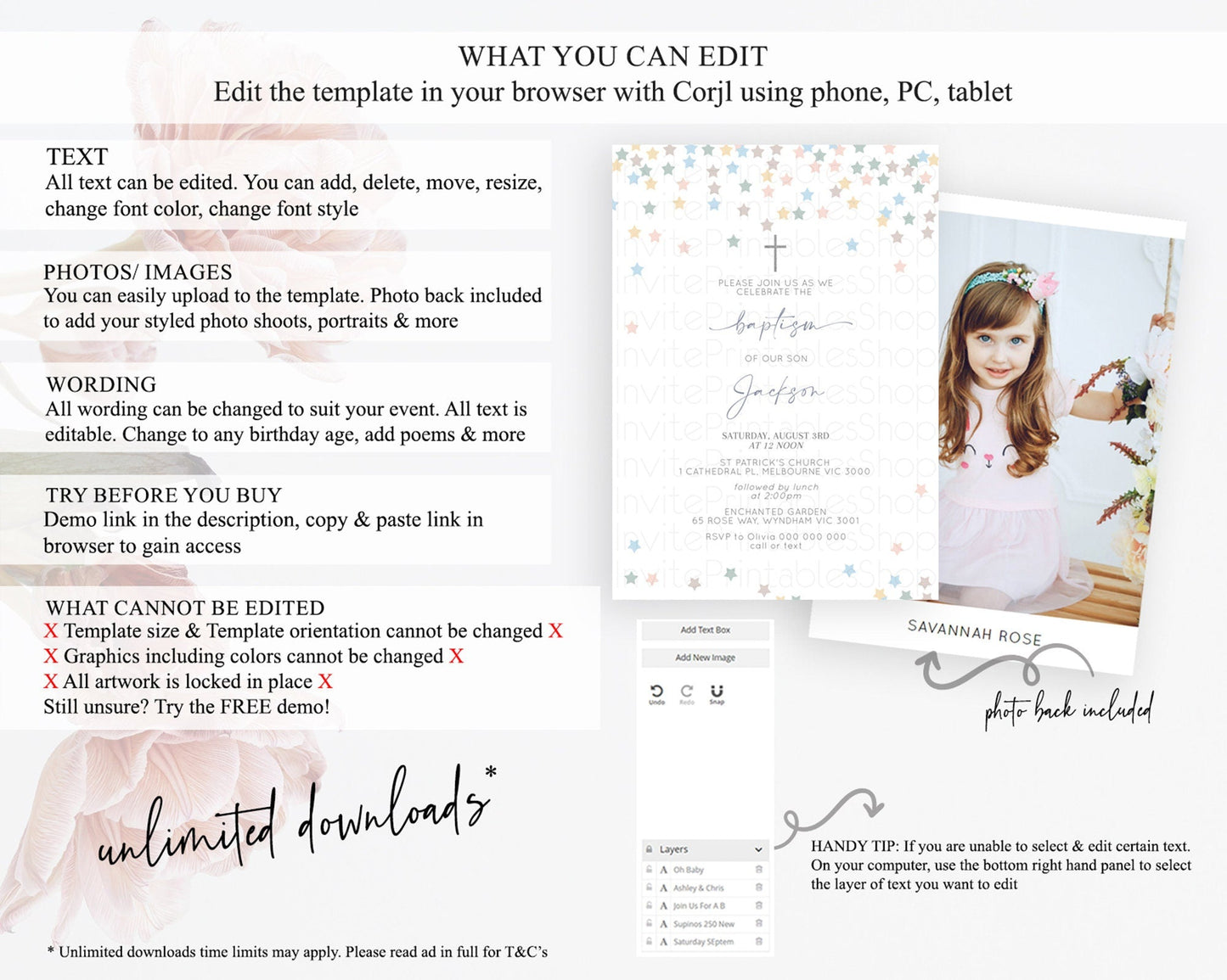 Star Baptism Invitation Pastel Stars Baptism 1st Birthday Invitation Rainbow Colors Confetti Twinkle Little Star Christening Invite D10795