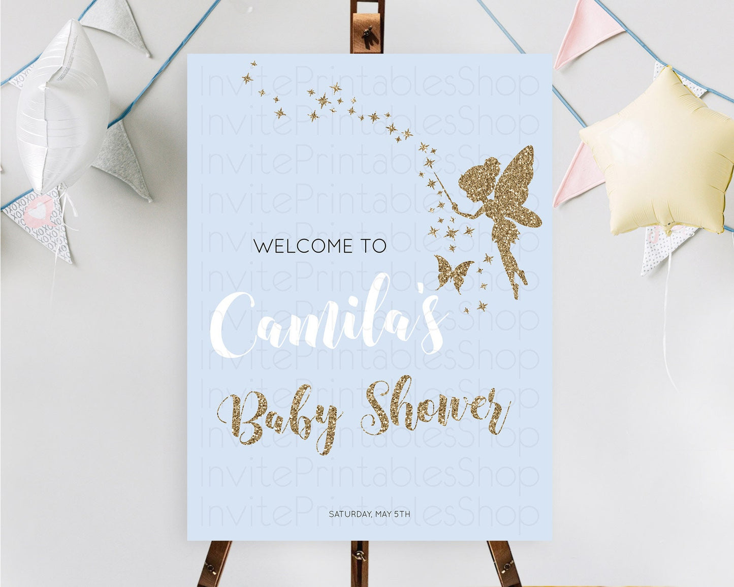 Fairy Baby Shower Welcome Sign Fairy Welcome Board Enchanted Garden Pastel Floral Butterfly Décor Secret Garden Fairy Welcome Sign D10907