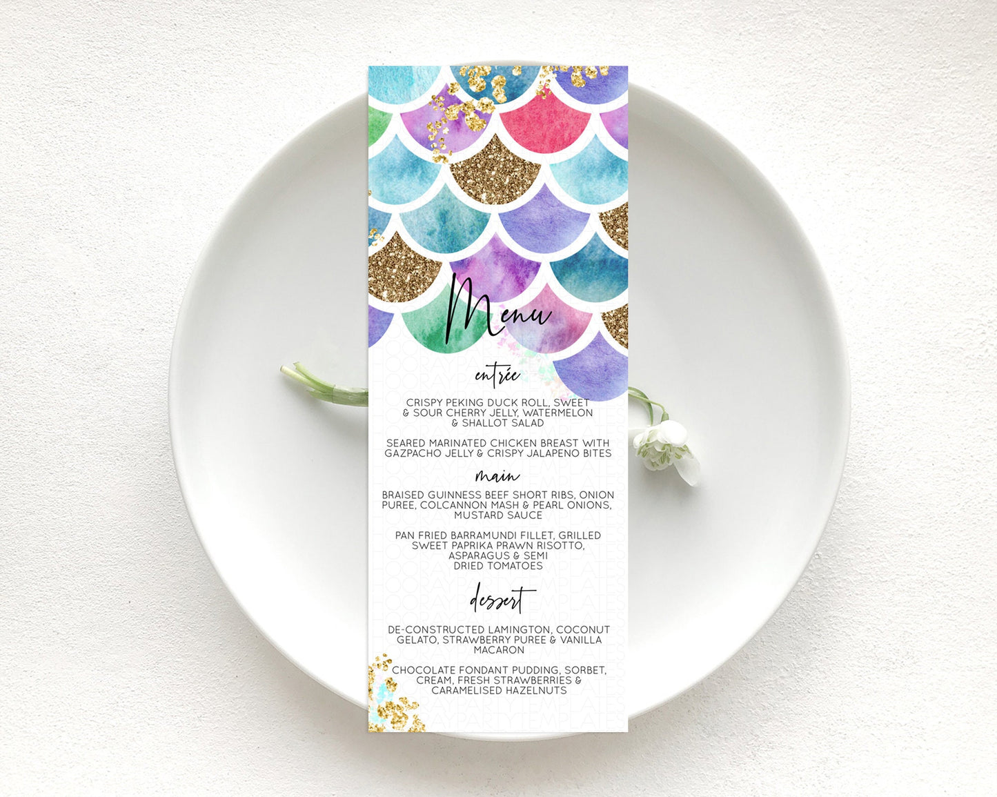 Rainbow Fish Menu Template Rainbow Fish Menu Watercolor Mermaid Décor Rainbow Under Sea Pastel Dinner Dessert Menu Rainbow Food Menu D10581