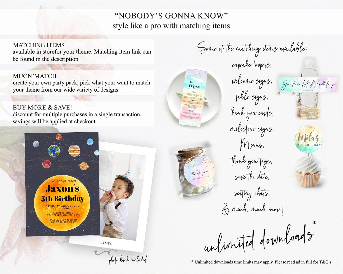 Space Birthday Invitation Space 1st Birthday Invites First Trip Around the Sun Invite Sky Stars Planets Milkyway Solar System Invite D10430