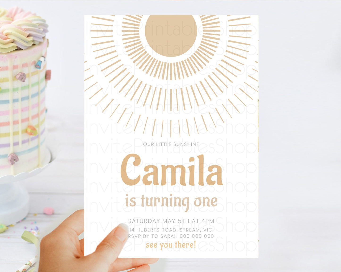 Editable Miss Sunshine Invitation Little Sunshine Birthday Invitation Sun In