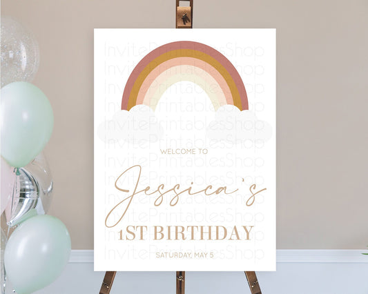 Editable Pastel Rainbow Welcome Sign Boho Rainbow Welcome Board Rainbow Welc