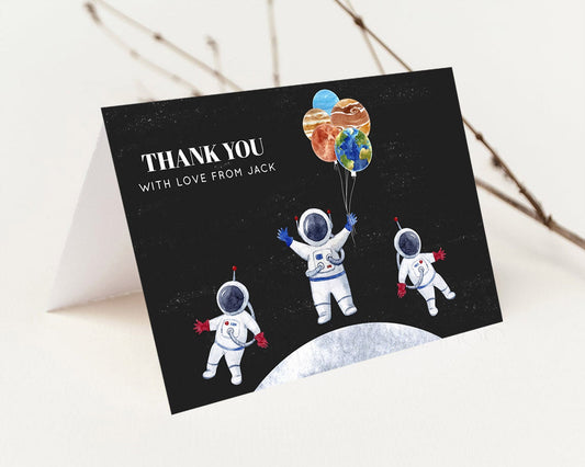 Space Thank You Space Thank You Card First Trip Around the Sun Thank You Card Planets Solar System First Birthday Thank You Cards D10430